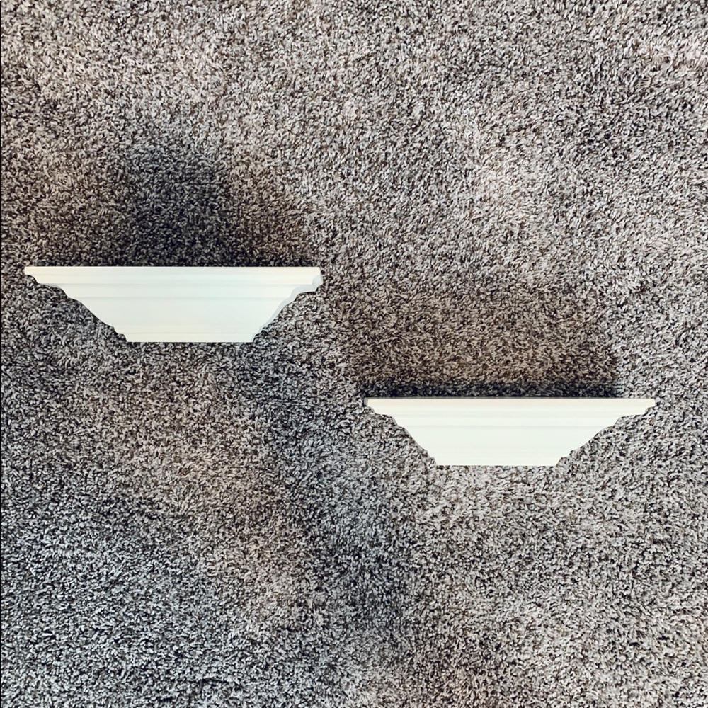 Two White Shelves Wall Decor